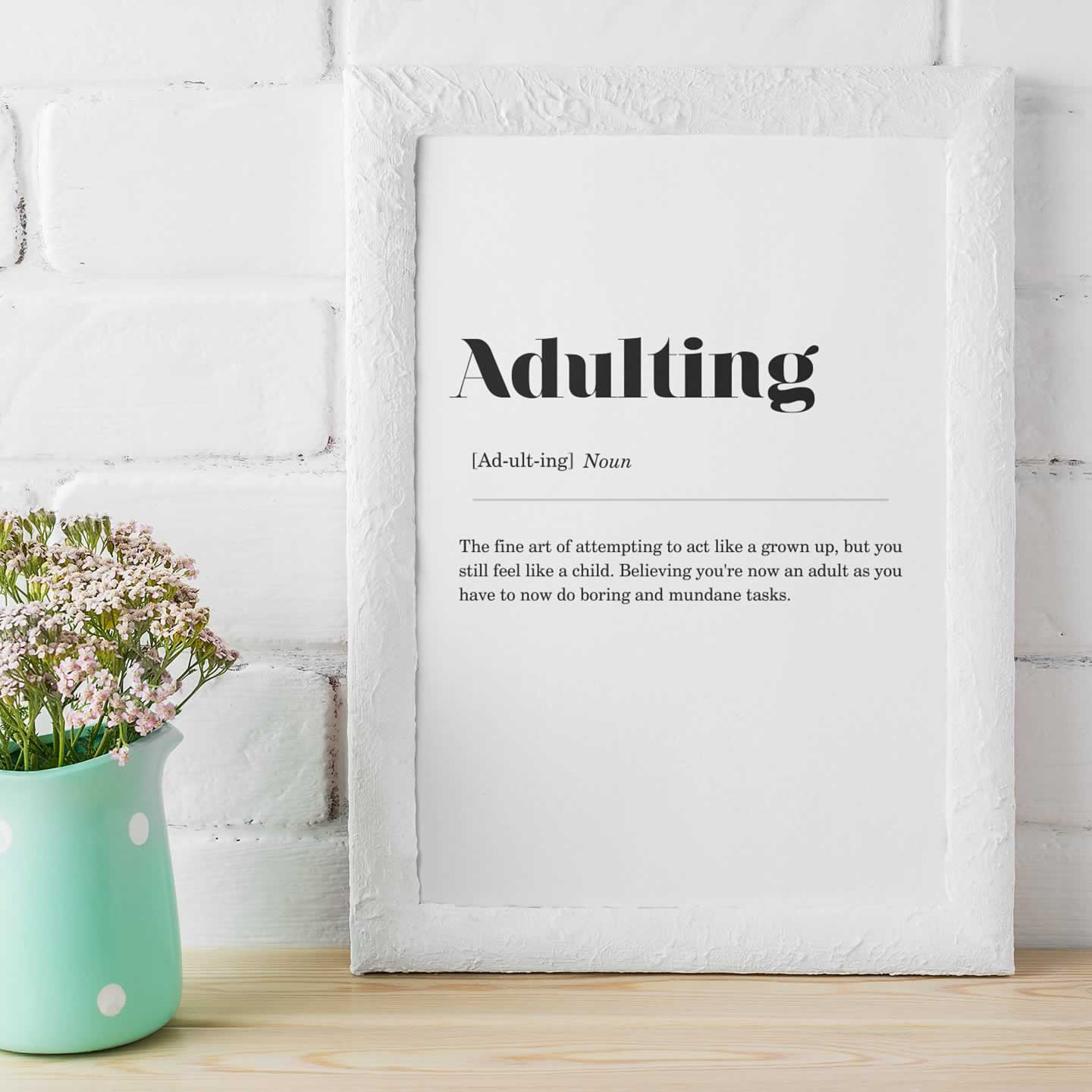 Adulting Framed Print