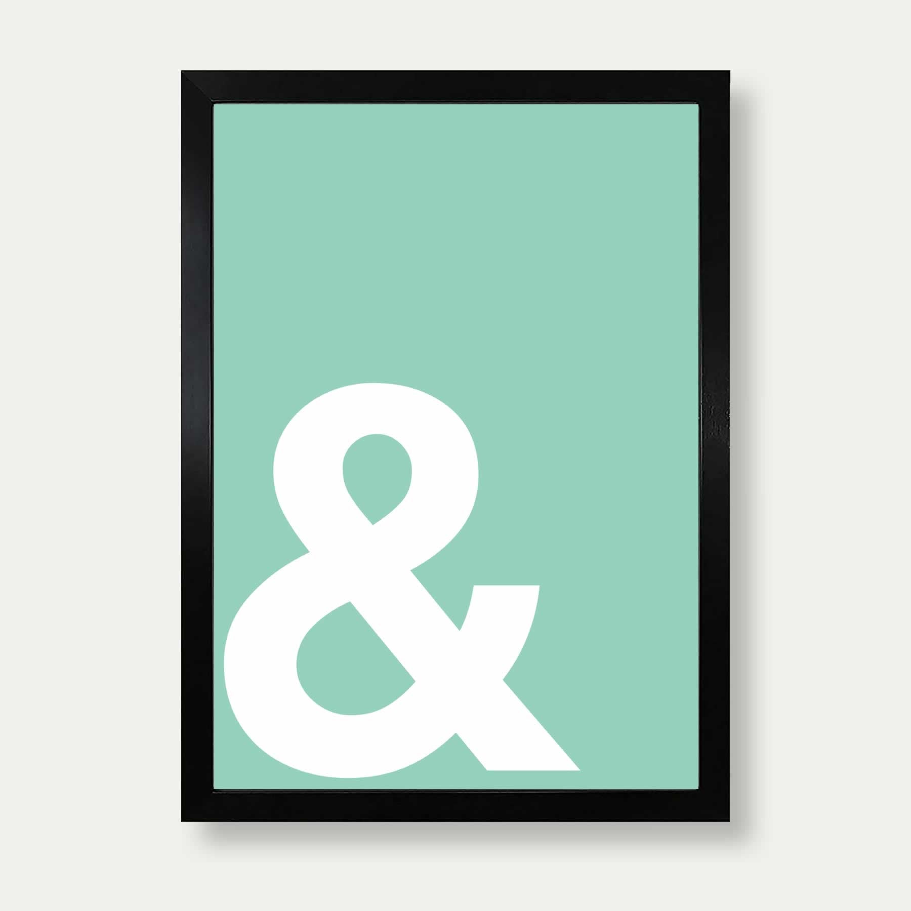 Ampersand Sign Art Print In Mint Green