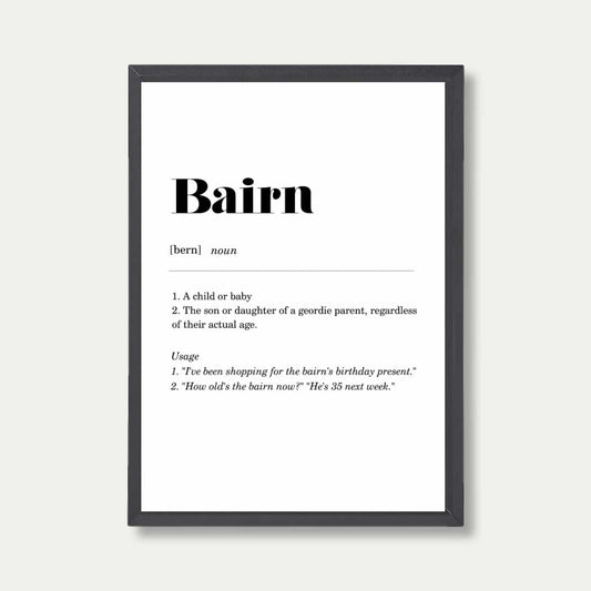 Bairn Geordie Definition Print
