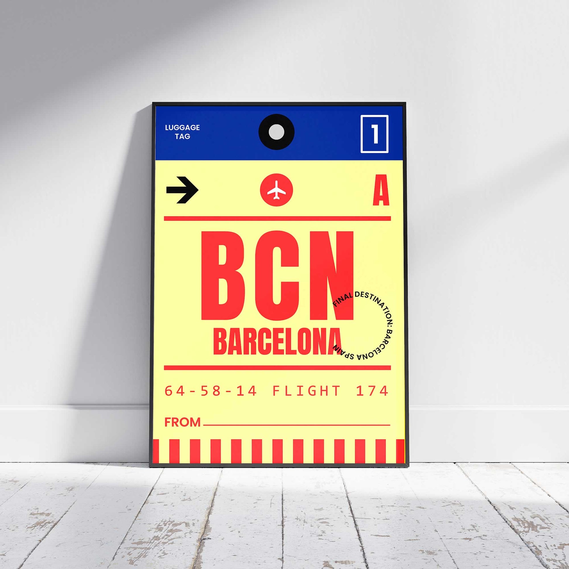 Barcelona Luggage Tag Poster