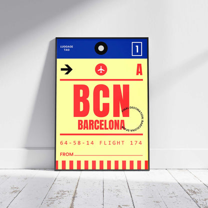 Barcelona Luggage Tag Poster