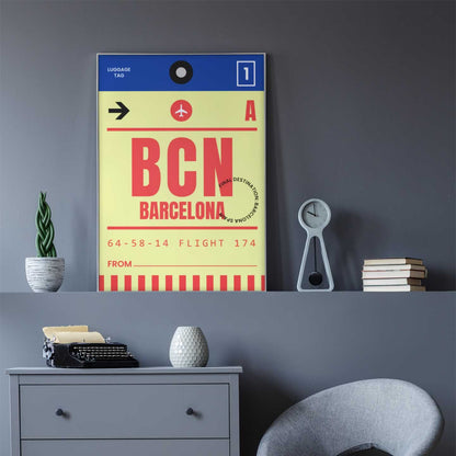 Barcelona Luggage Tag Print