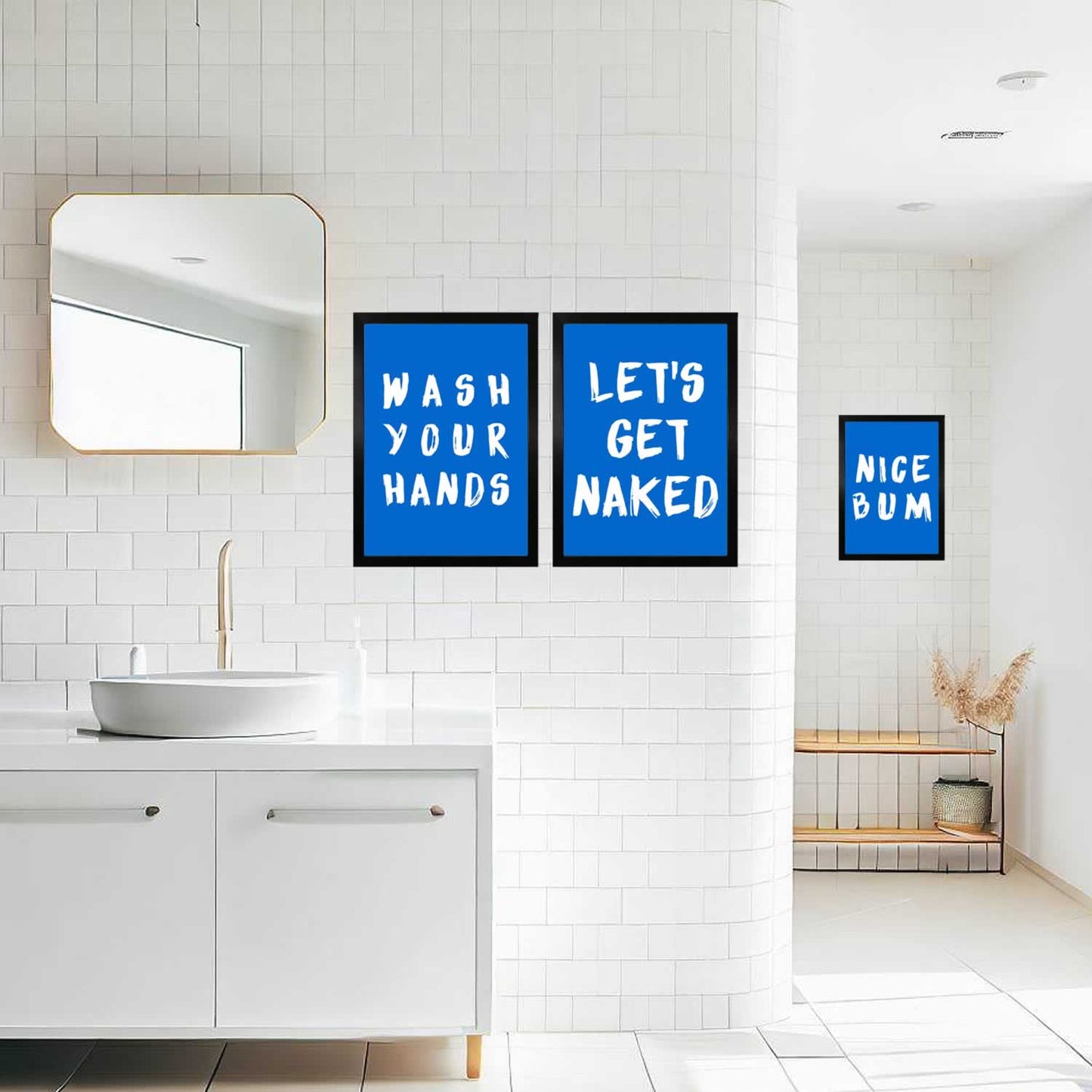 Blue Bathroom Bundle Art Prints Set Of 3