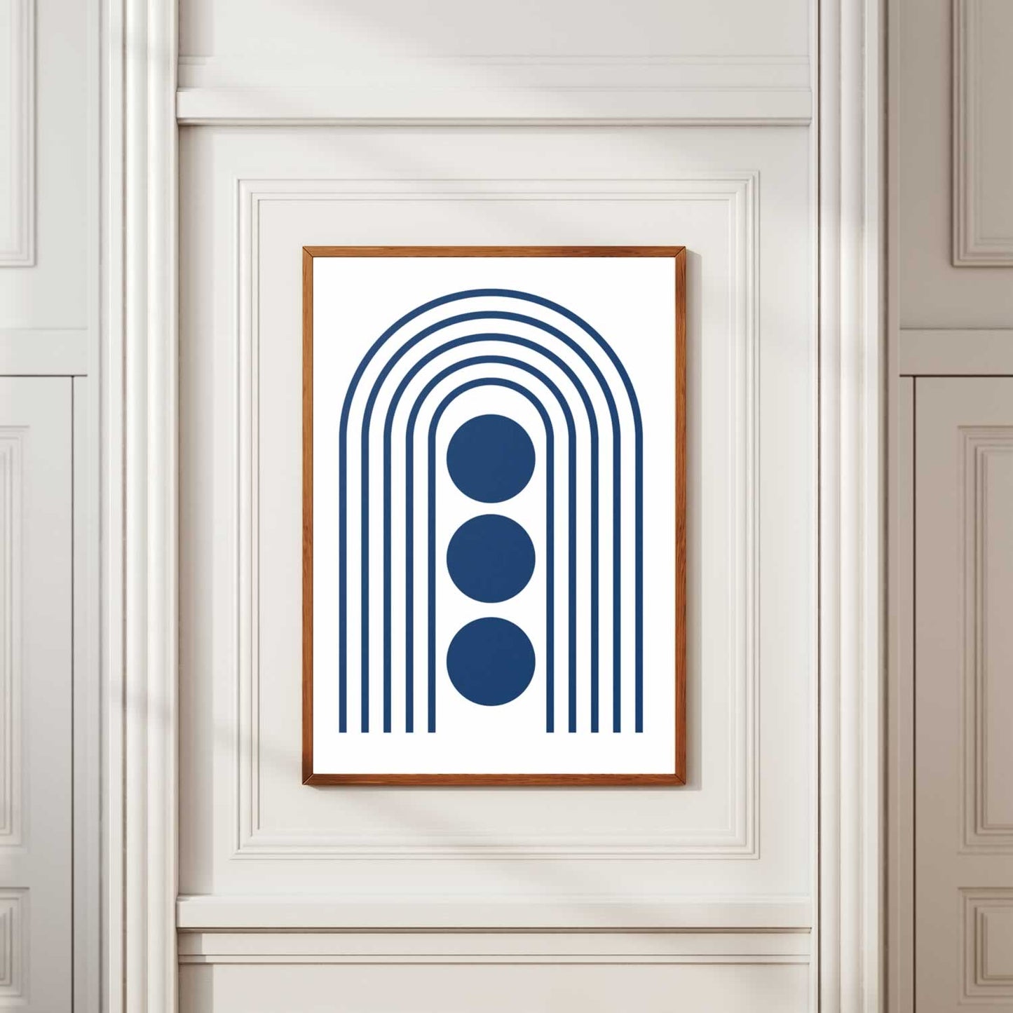 Bauhaus Dark Blue Lines No. 13 Print