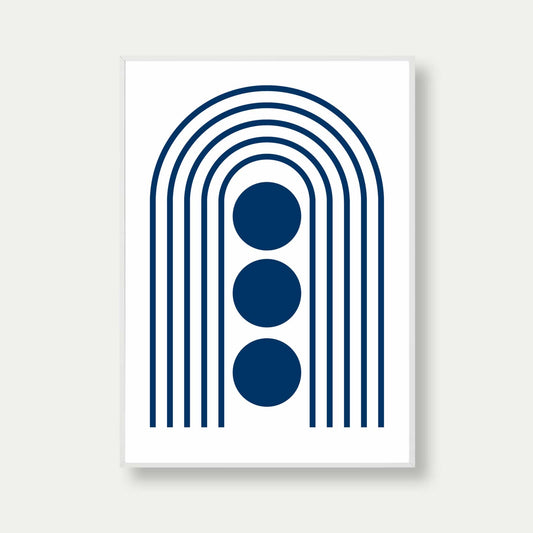 Bauhaus Poster Dark Blue Lines No. 13