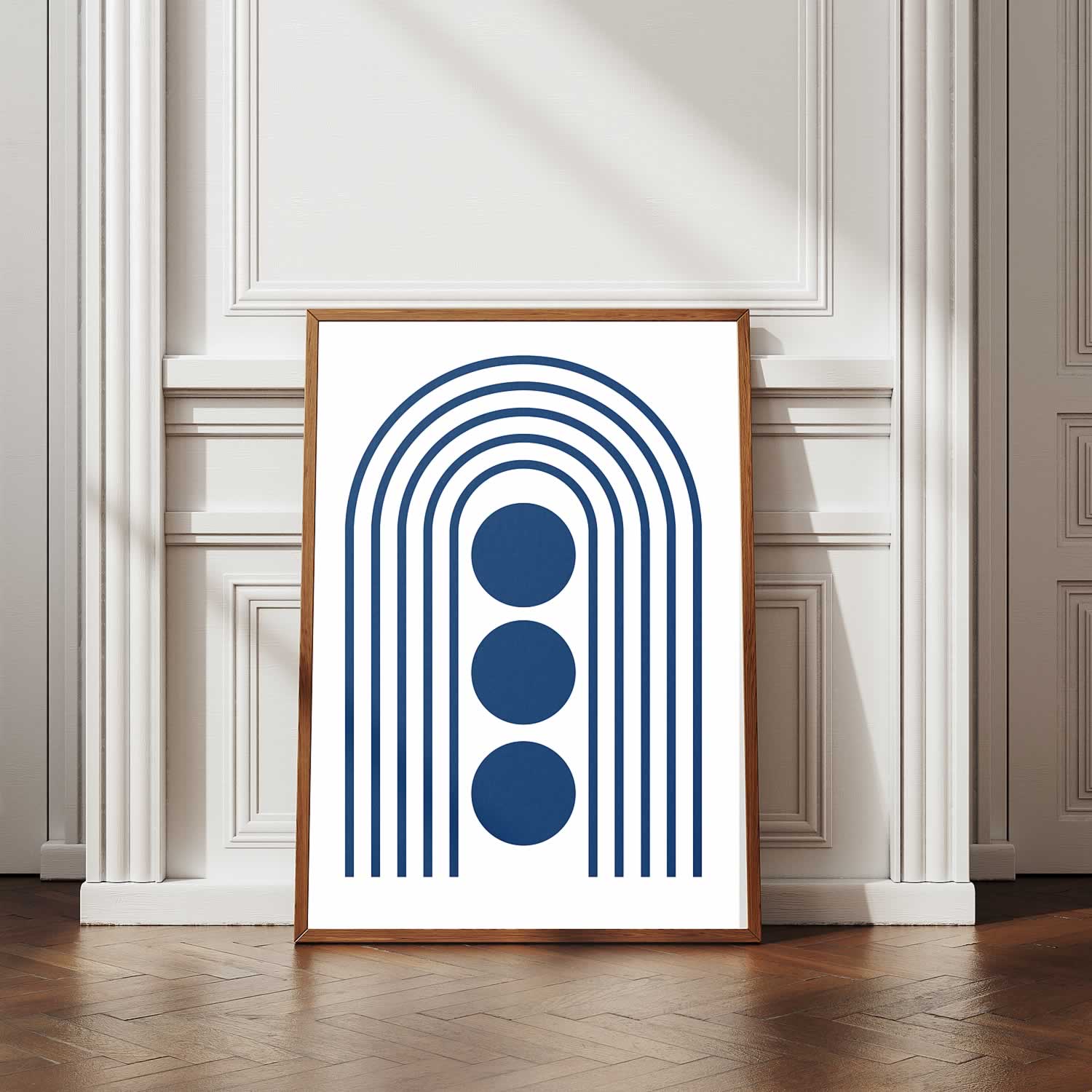 Bauhaus Dark Blue Lines No. 13 Wall Art