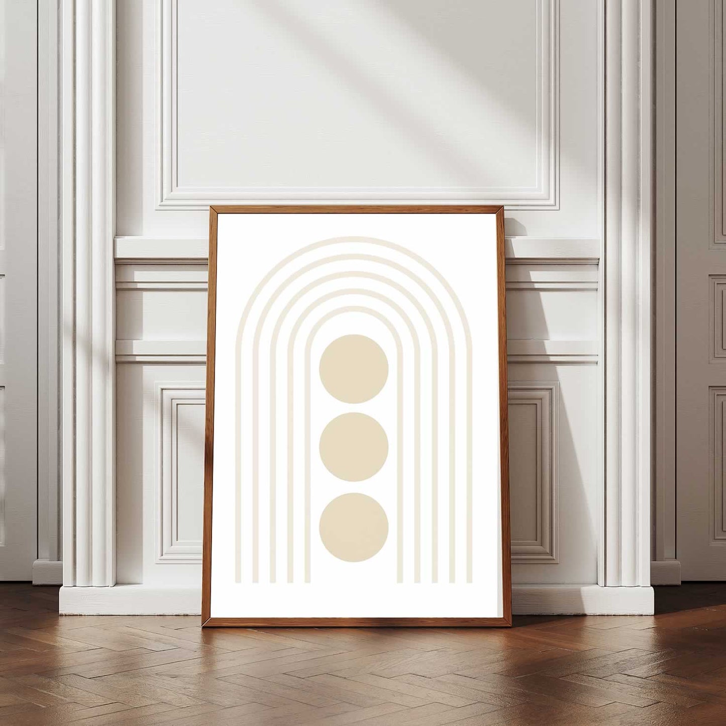 Bauhaus Beige Lines No. 13 Living Room Print