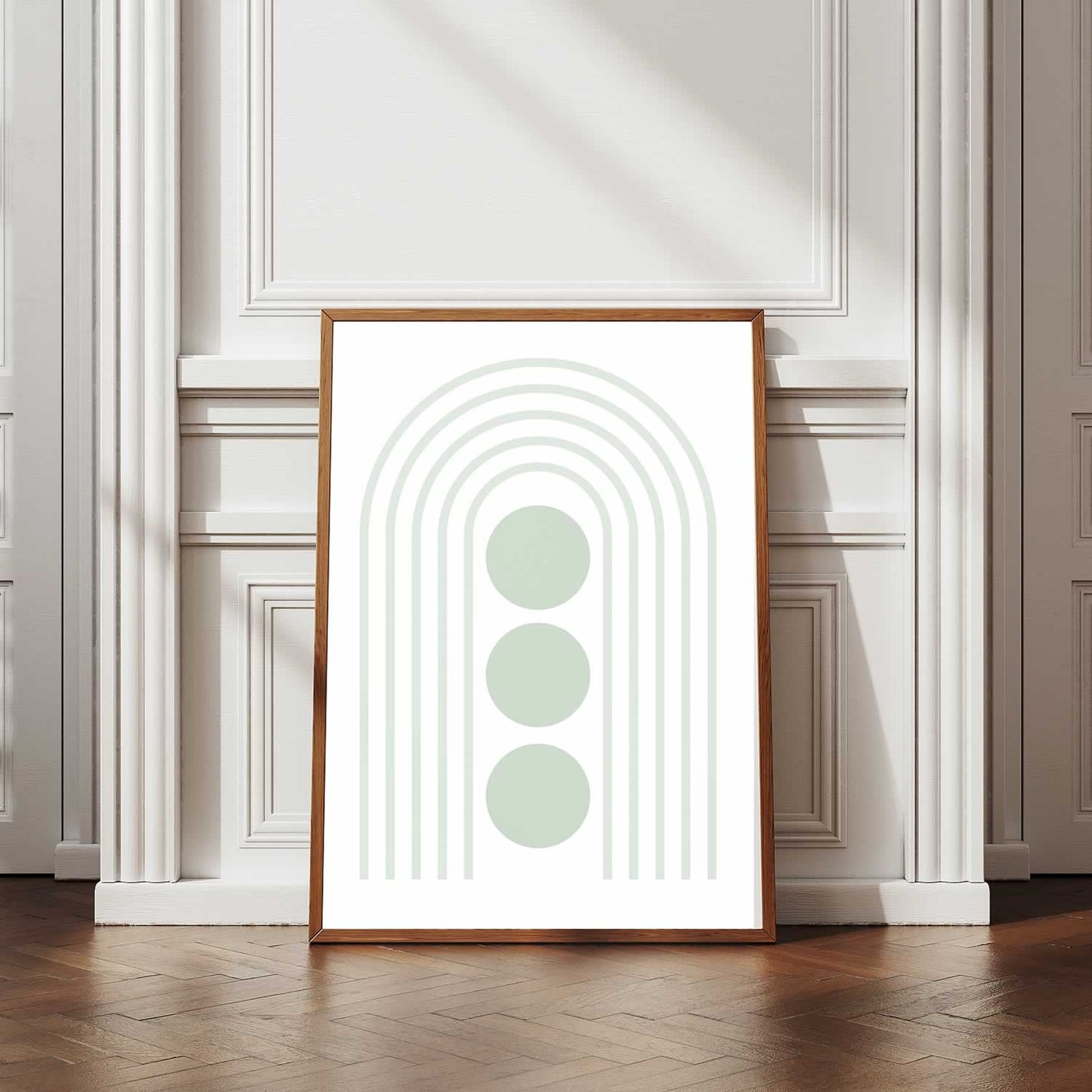 Bauhaus Light Green Lines No. 13 Wall Art