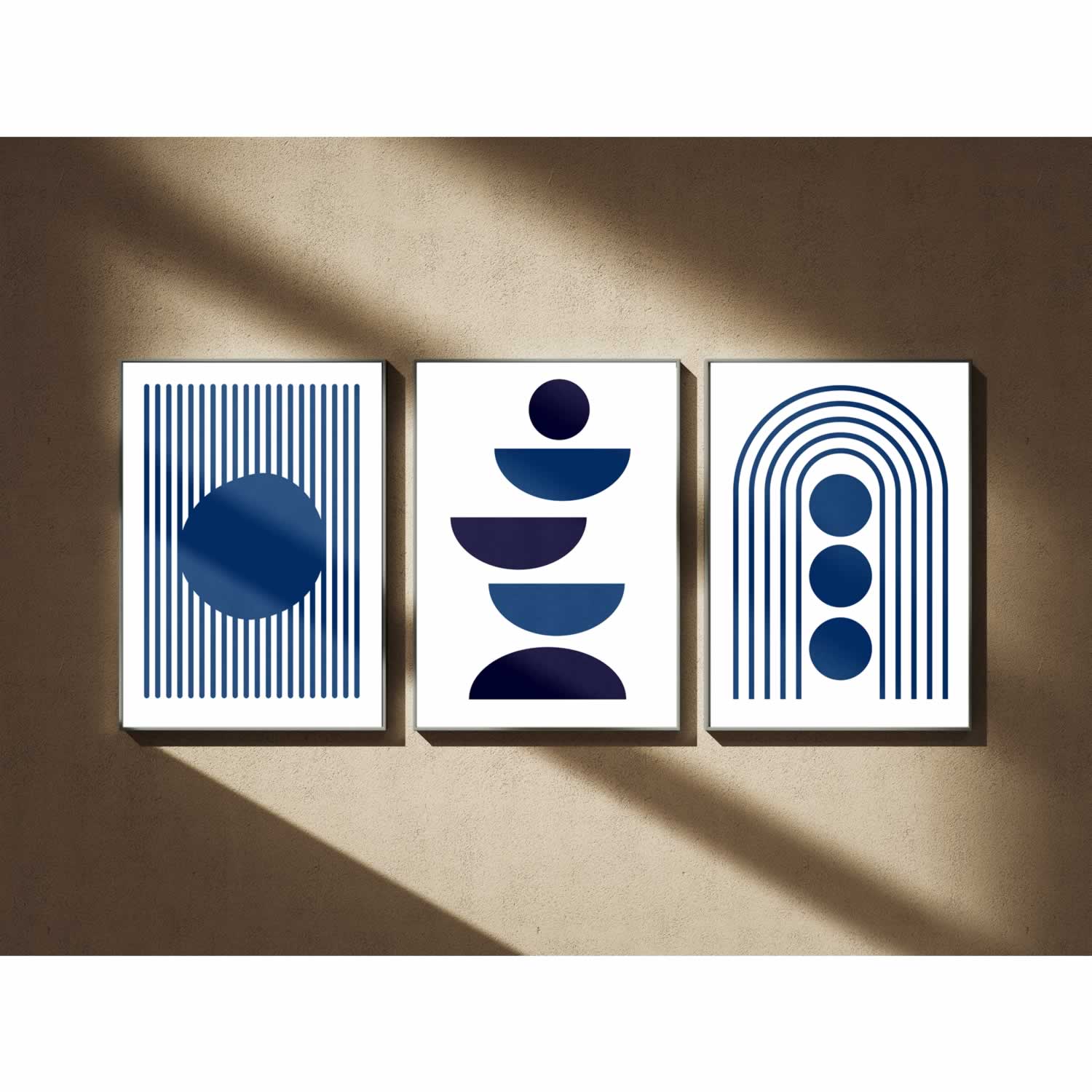 Bauhaus Set Of 3 Prints Blue Balance