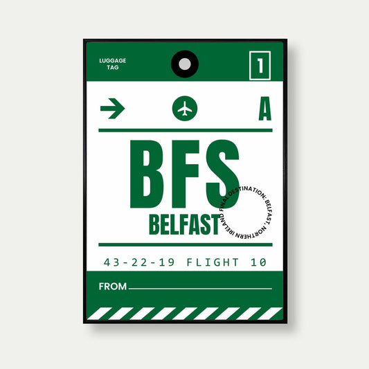 Belfast Luggage Tag Poster Print