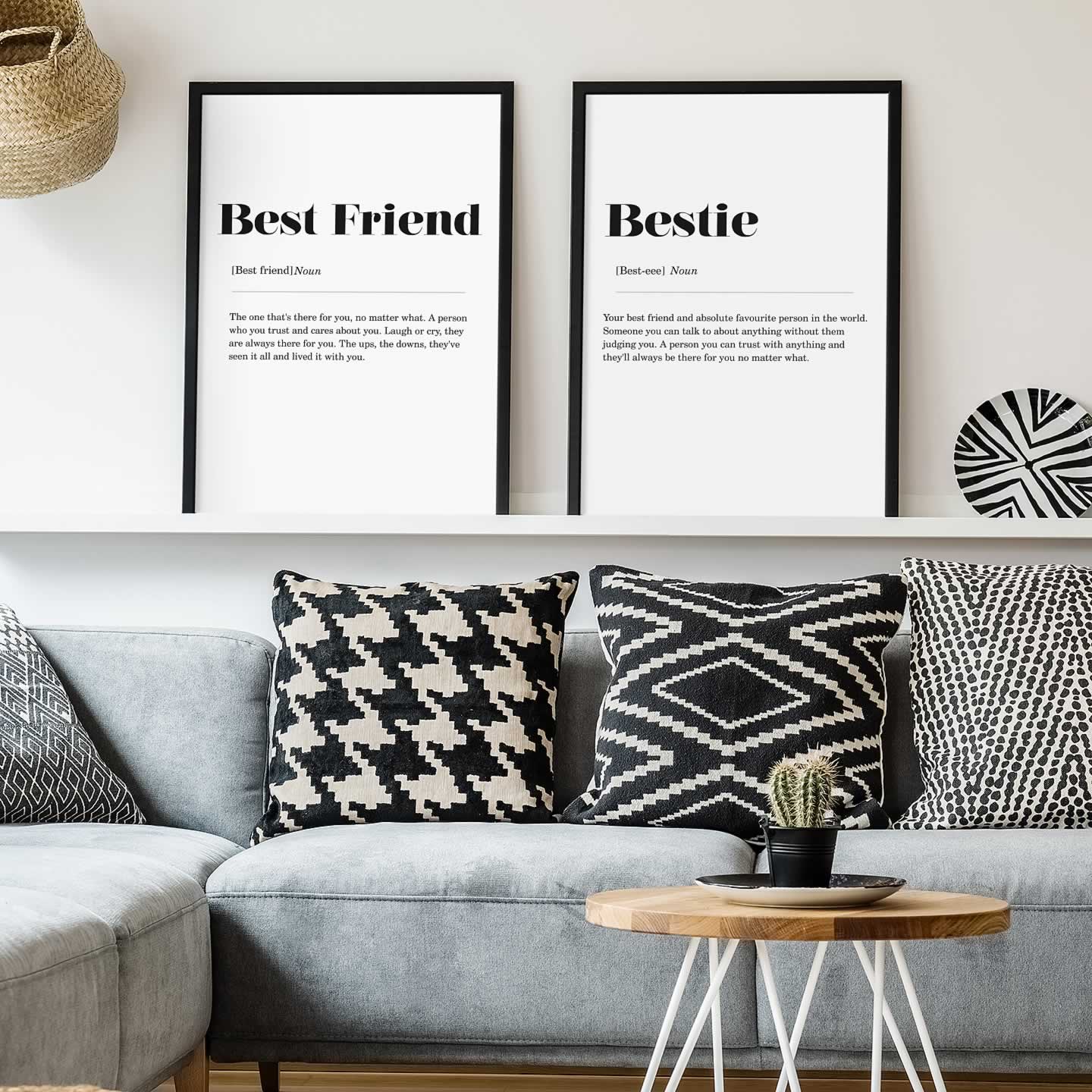 Best Friend And Bestie Definition Prints Set Of 2