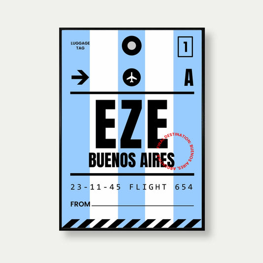 Buenos Aires Luggage Tag Poster Print