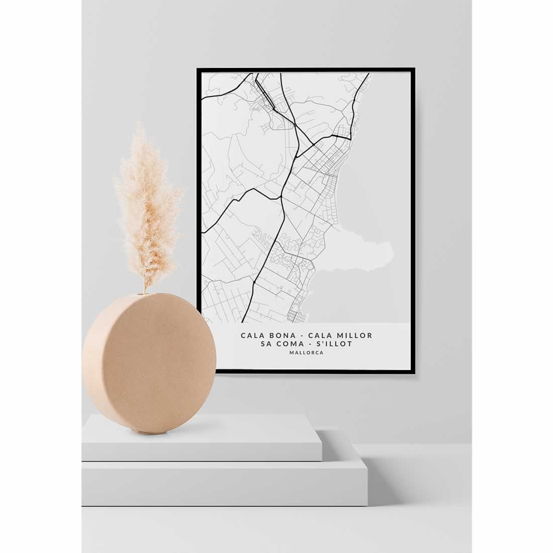 Cala Bona Mallorca Map Print