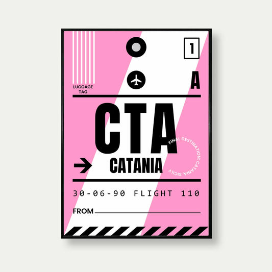 Catania Luggage Tag Travel Poster Print