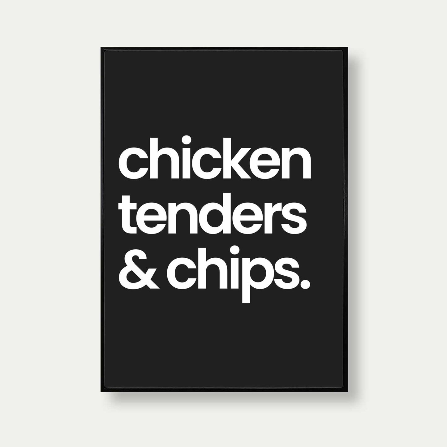 Chicken Tenders And Chips Print In Black