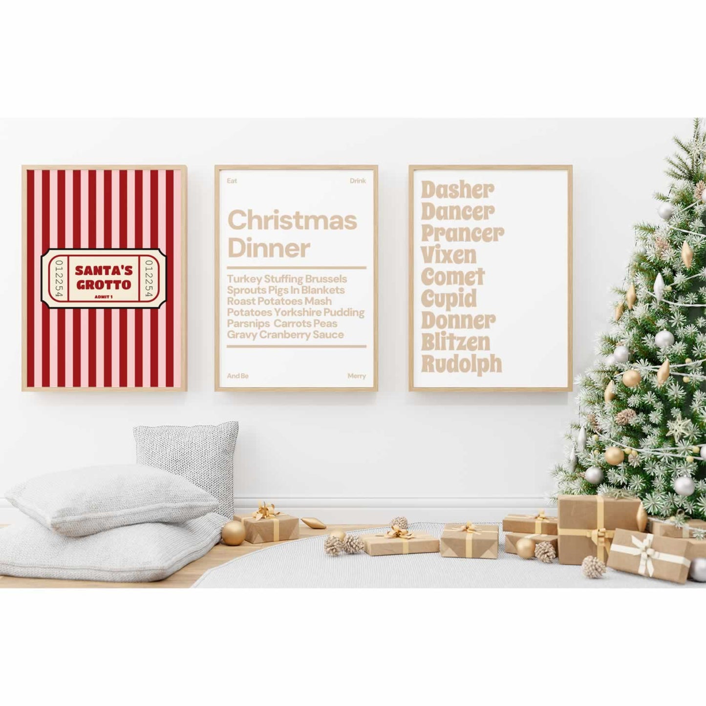 Set Of 3 Christmas Poster Prints