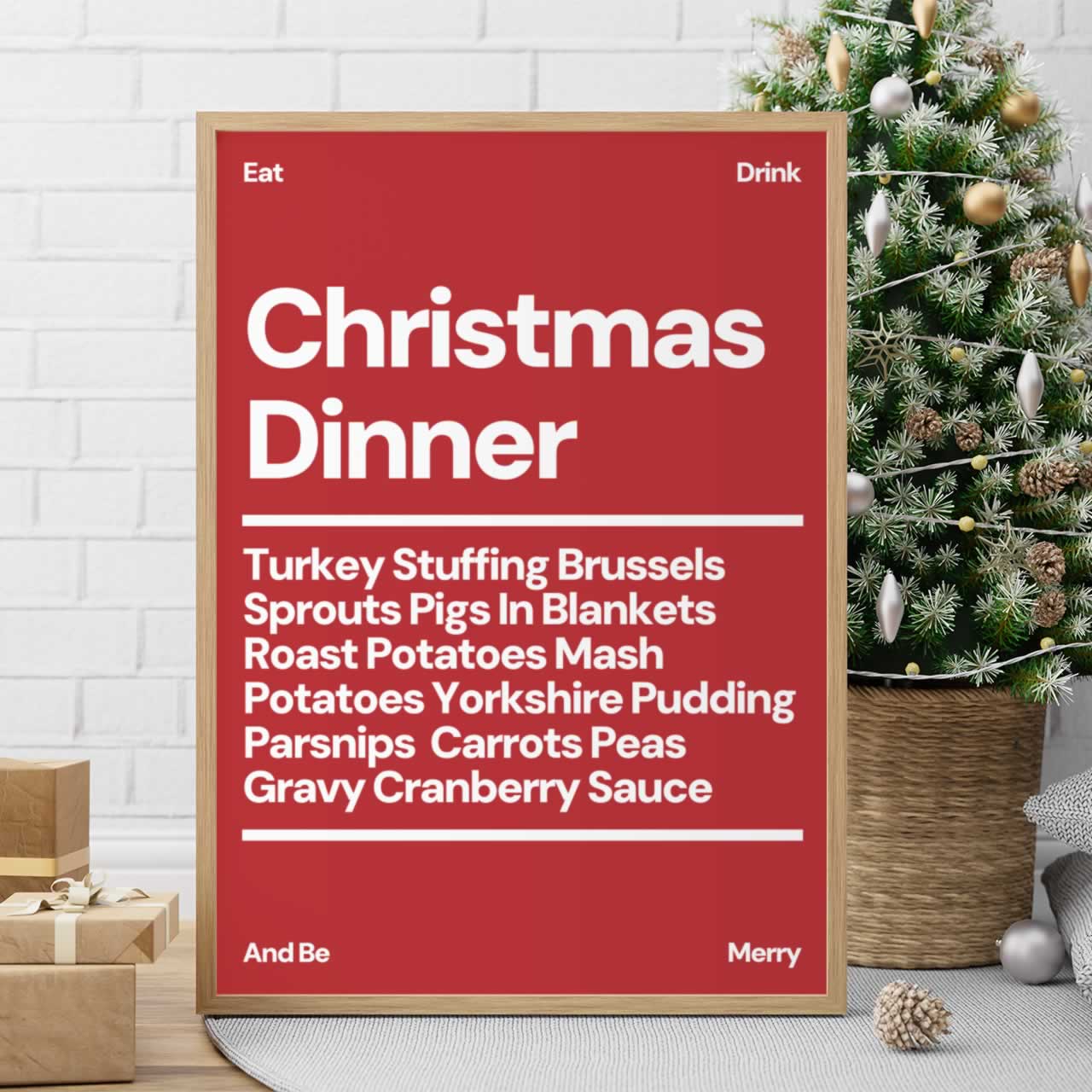 Christmas Dinner Food List Poster