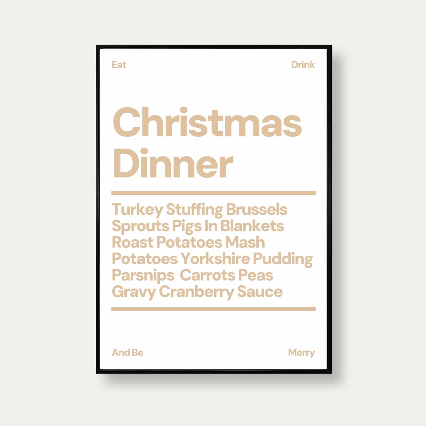 Christmas Lunch Food List Poster