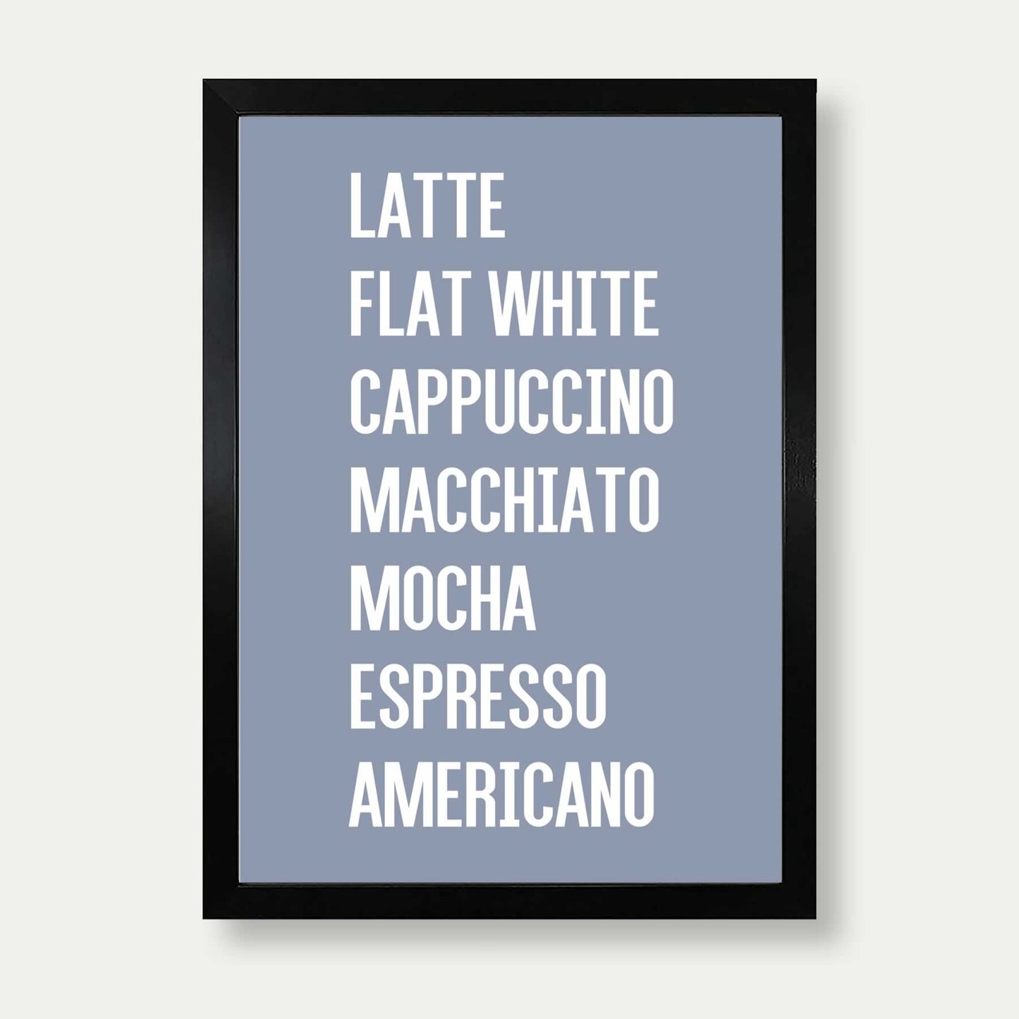 Coffee List Print In Grey