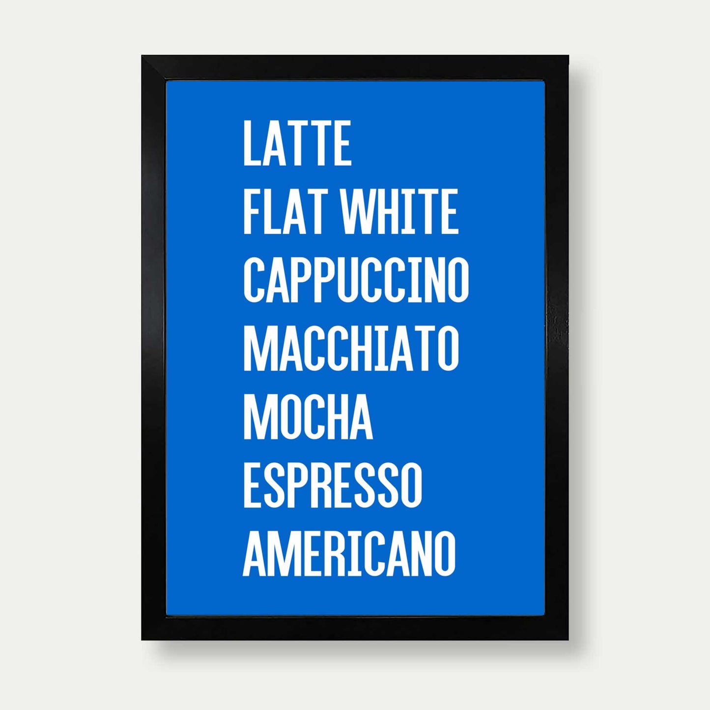 Coffee List Print In Blue