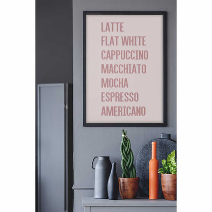 Coffee List Wall Art Print