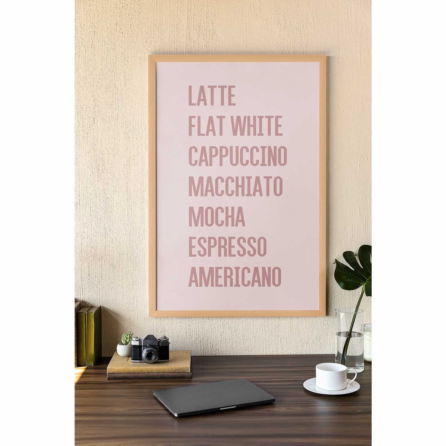 Coffee List Framed Print