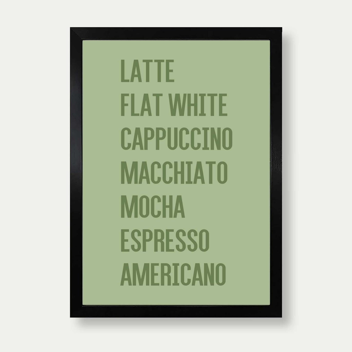 Coffee List Print In Green