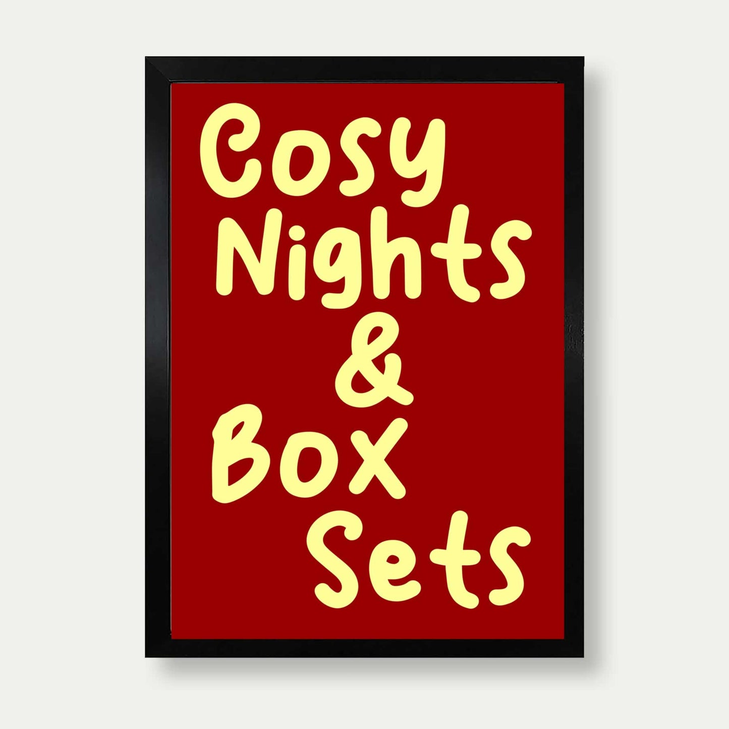 Cosy Nights And Box Sets Print In Red And Yellow