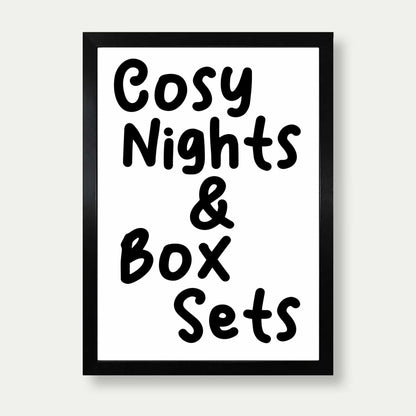Cosy Nights And Box Sets Print In White And Black