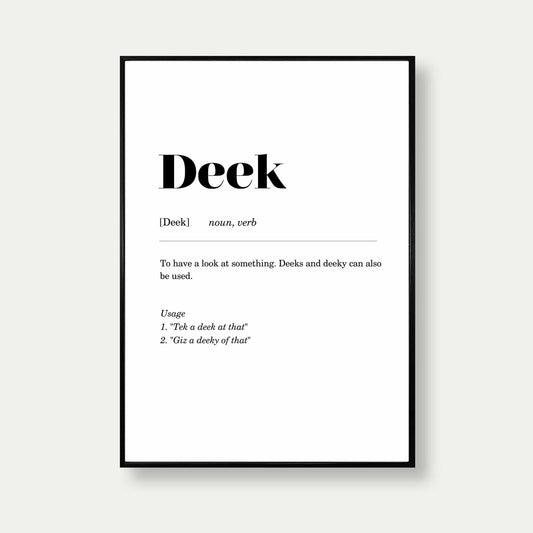 Deek Geordie Definition Print