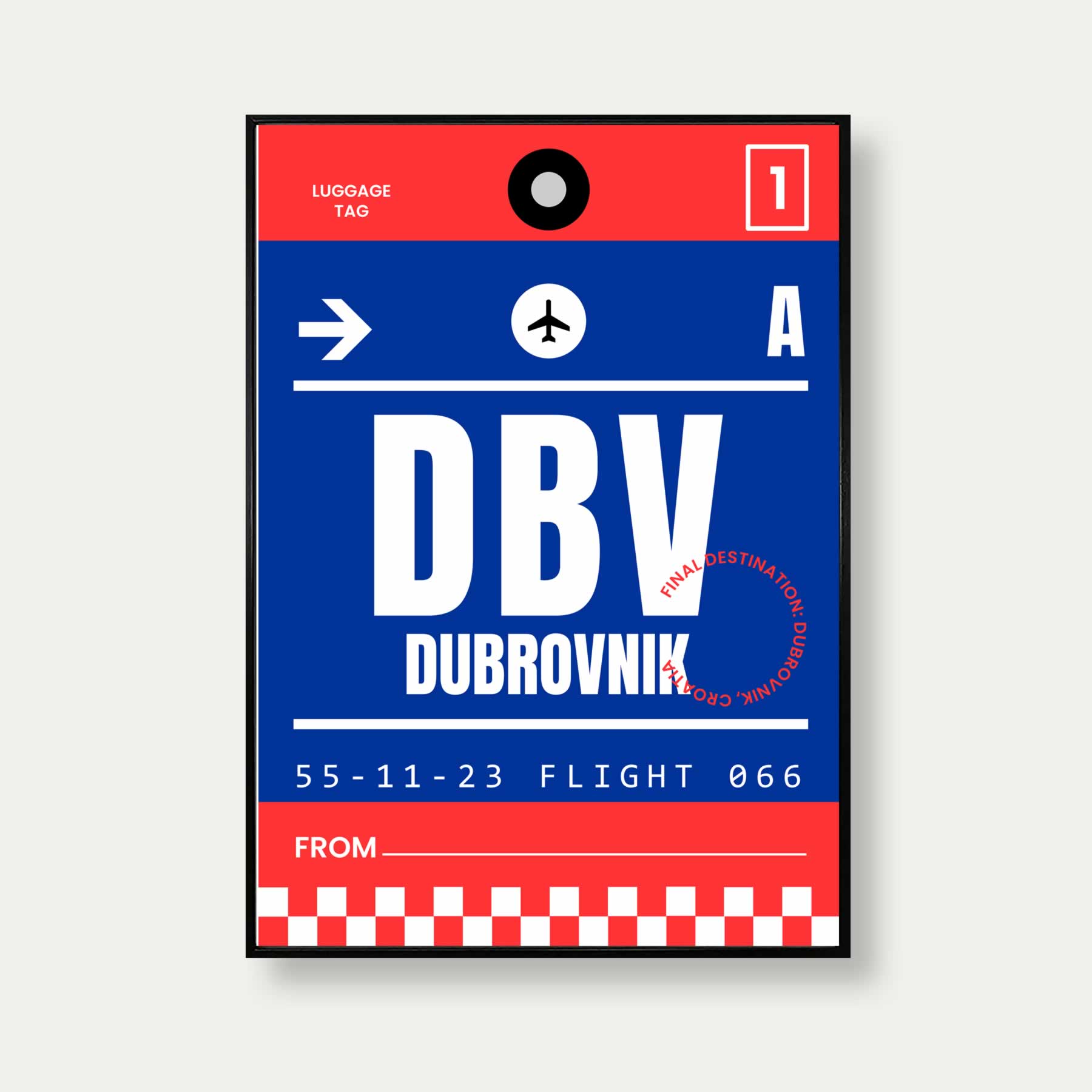 Dubrovnik Luggage Tag Travel Poster Print