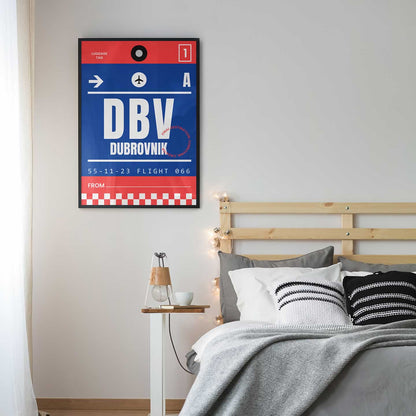 Dubrovnik Luggage Tag Travel Bedroom Wall Art