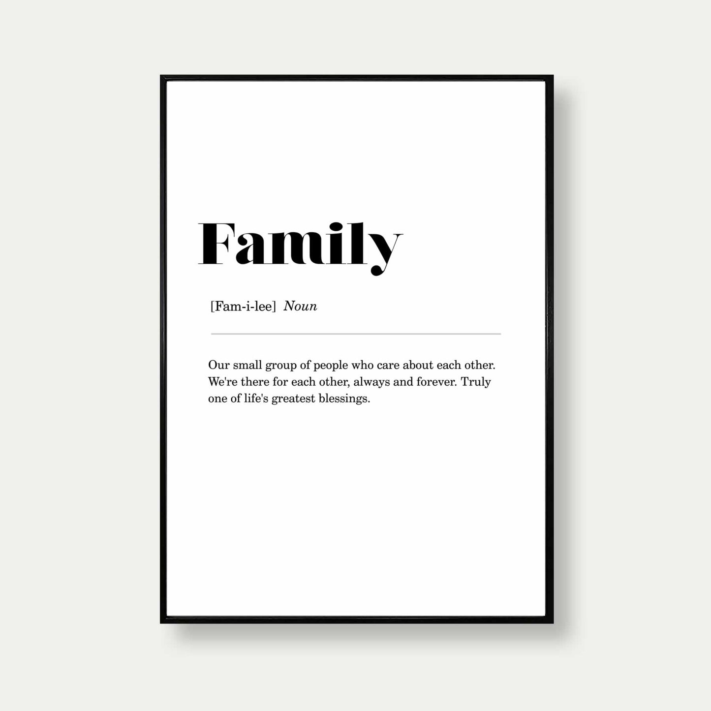 Family Definition Poster Print In Black Frame