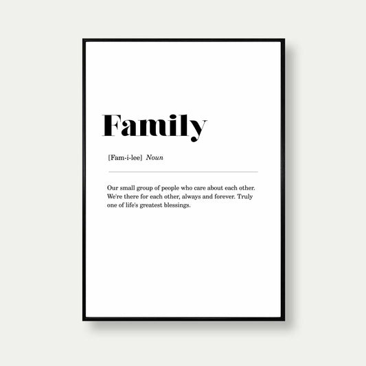 Family Definition Poster Print In Black Frame