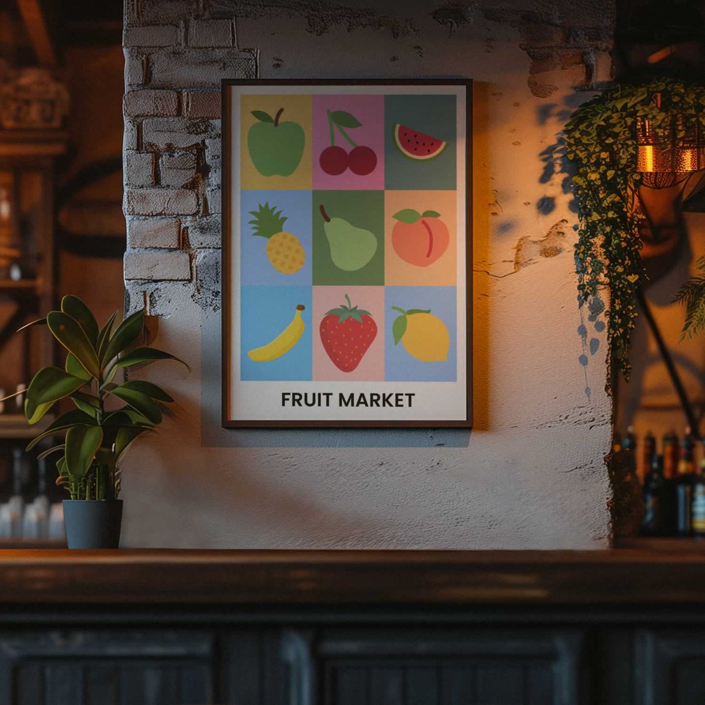 Fruit Market Fruits Collection Kitchen Wall Art