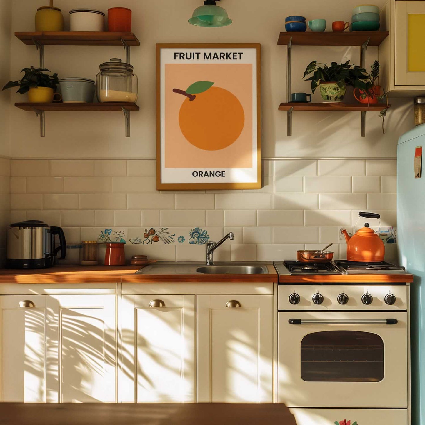 Fruit Market Orange Kitchen Wall Art