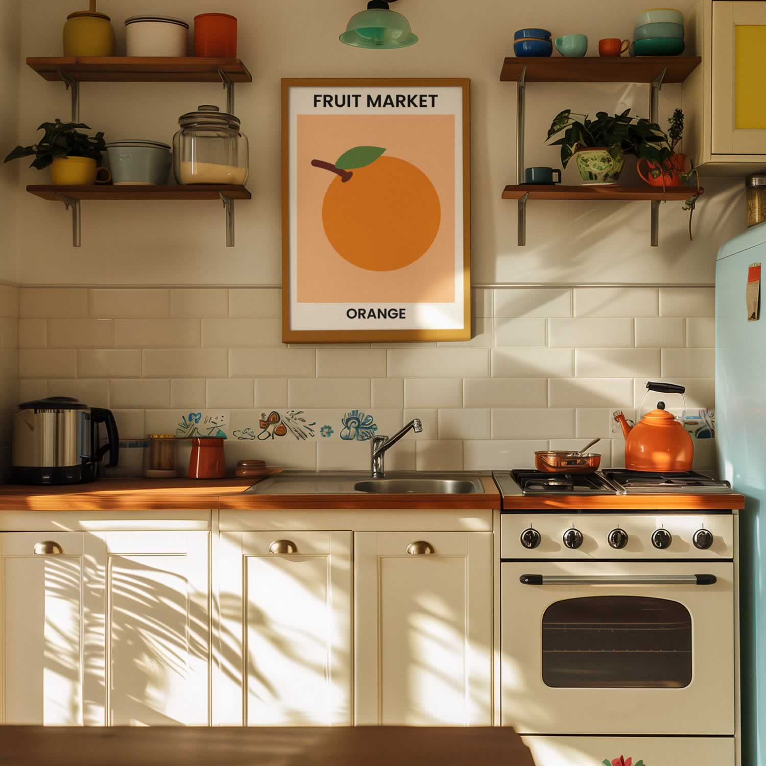 Fruit Market Orange Kitchen Wall Art