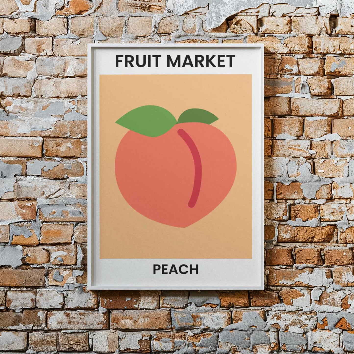 Fruit Market Peach Poster For Kitchen