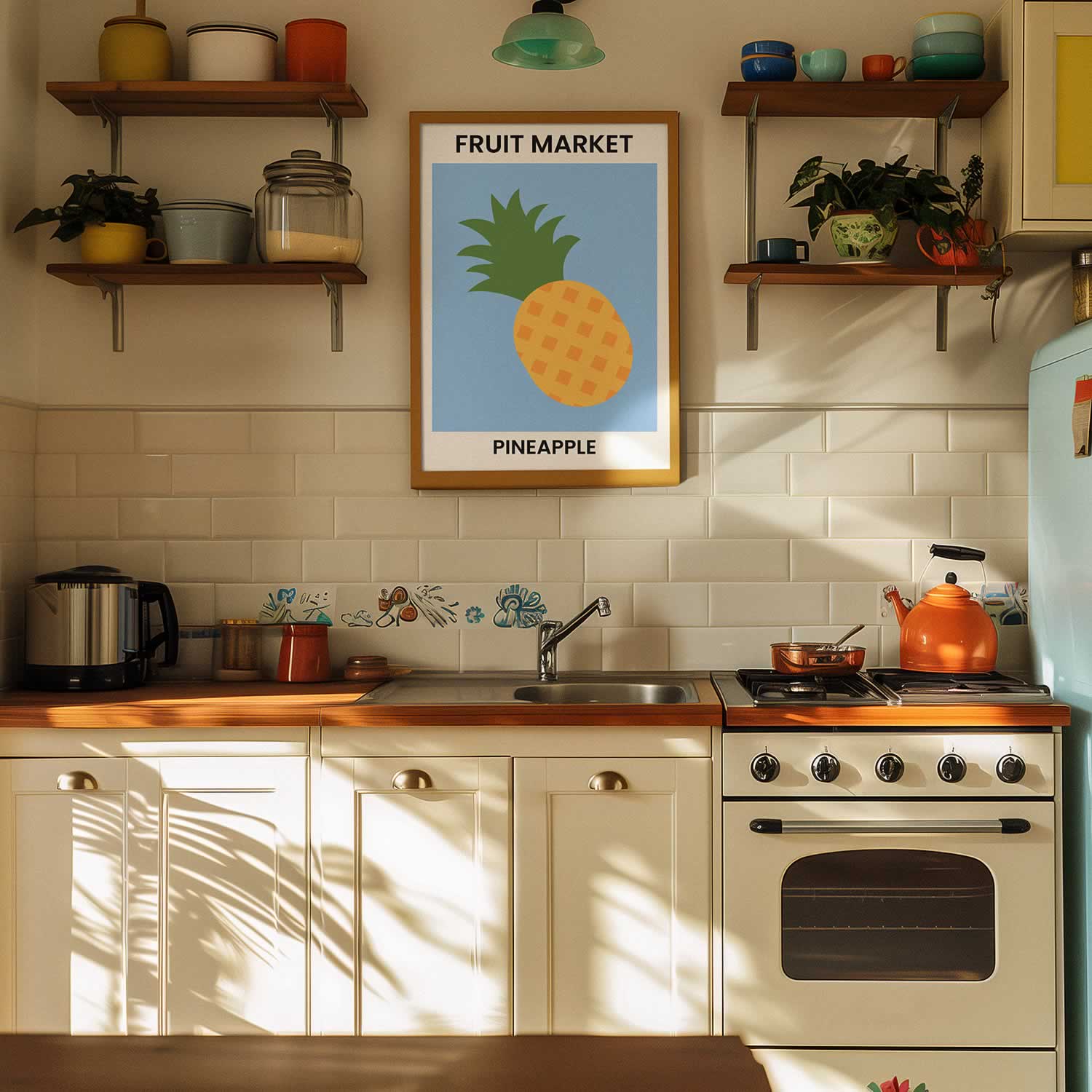 Fruit Market Pineapple Kitchen Wall Art