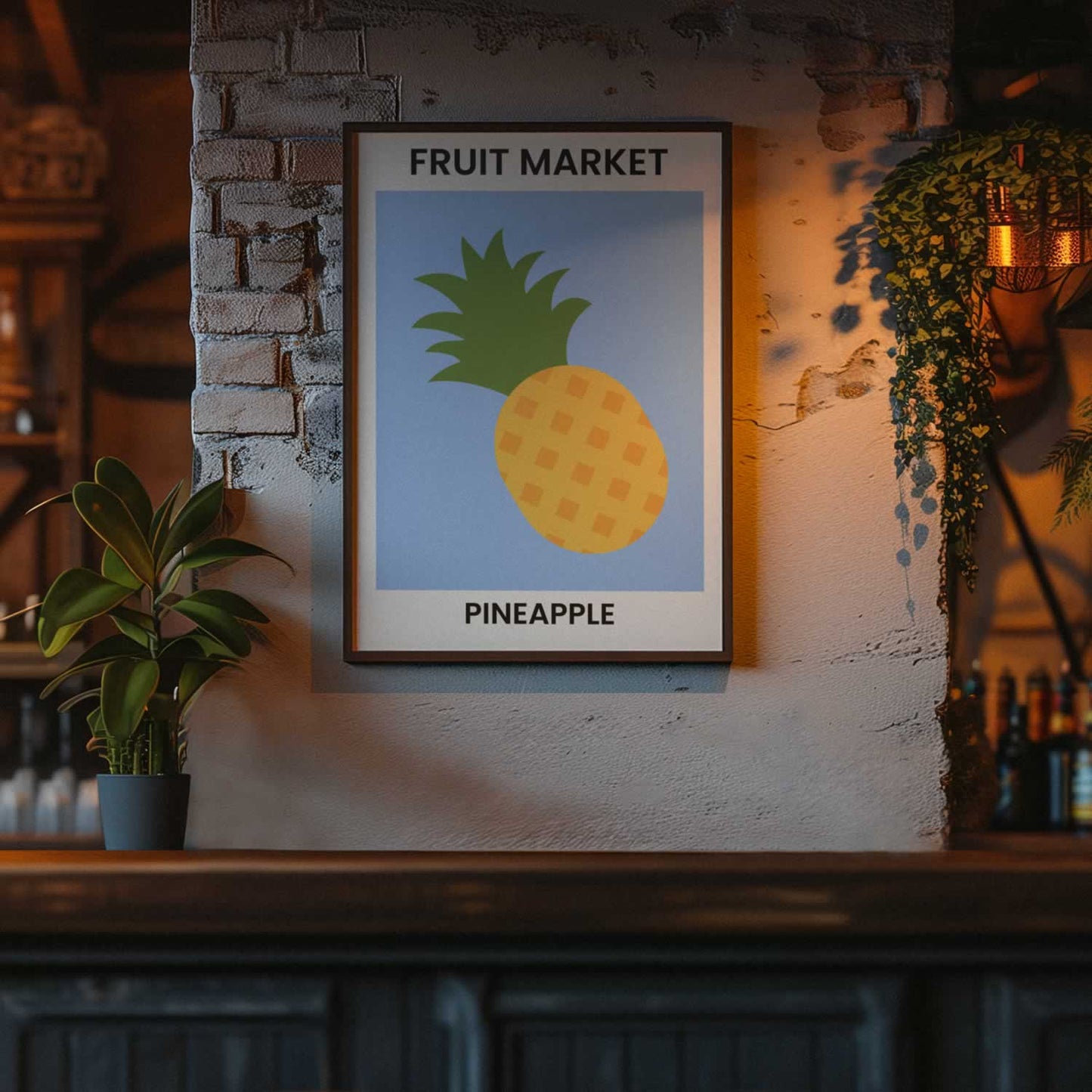 Fruit Market Pineapple Poster Print