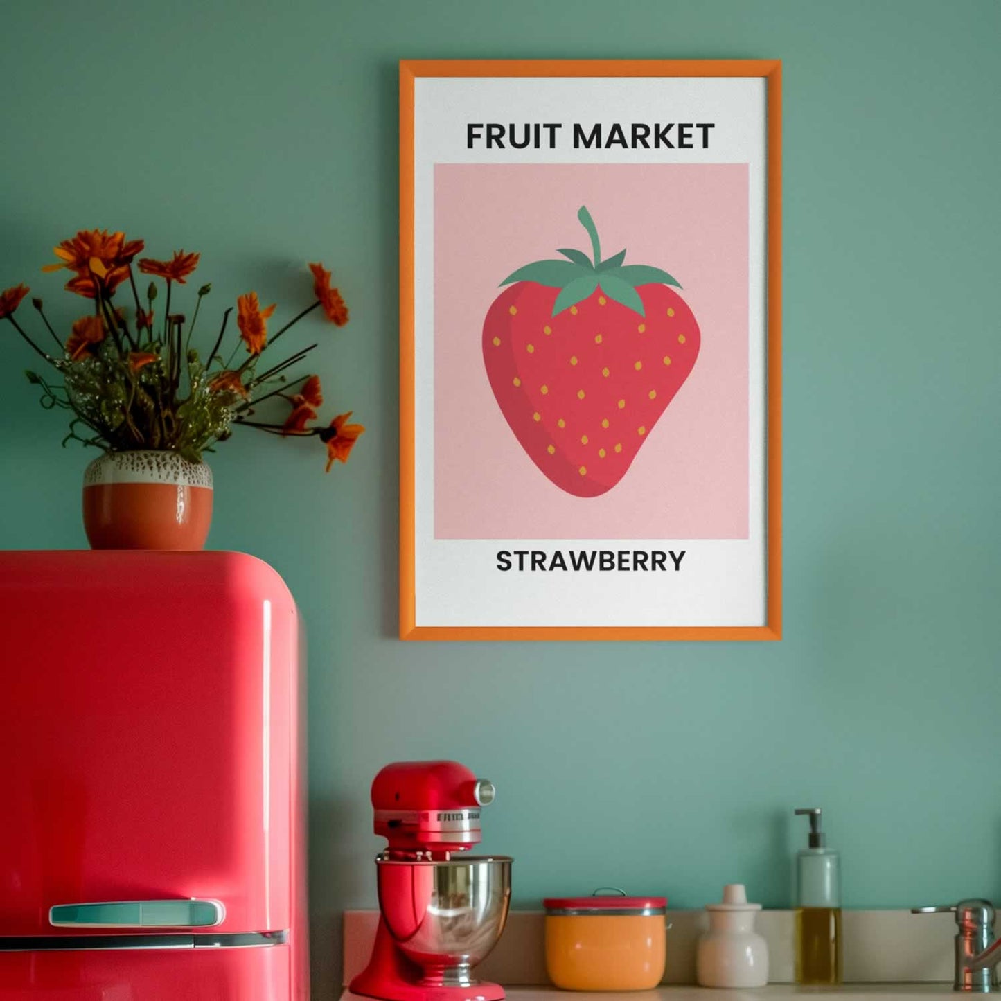 Fruit Market Strawberry Kitchen Print