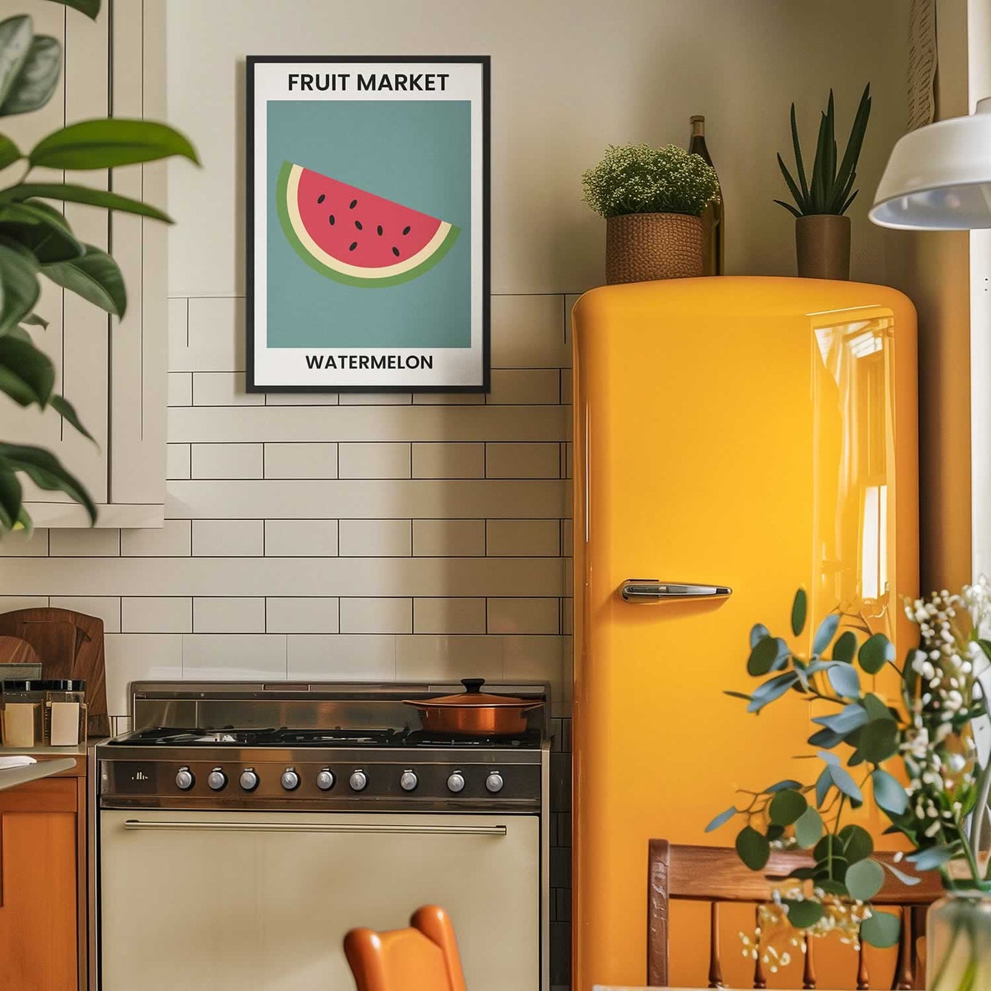 Fruit Market Watermelon Print For Kitchen