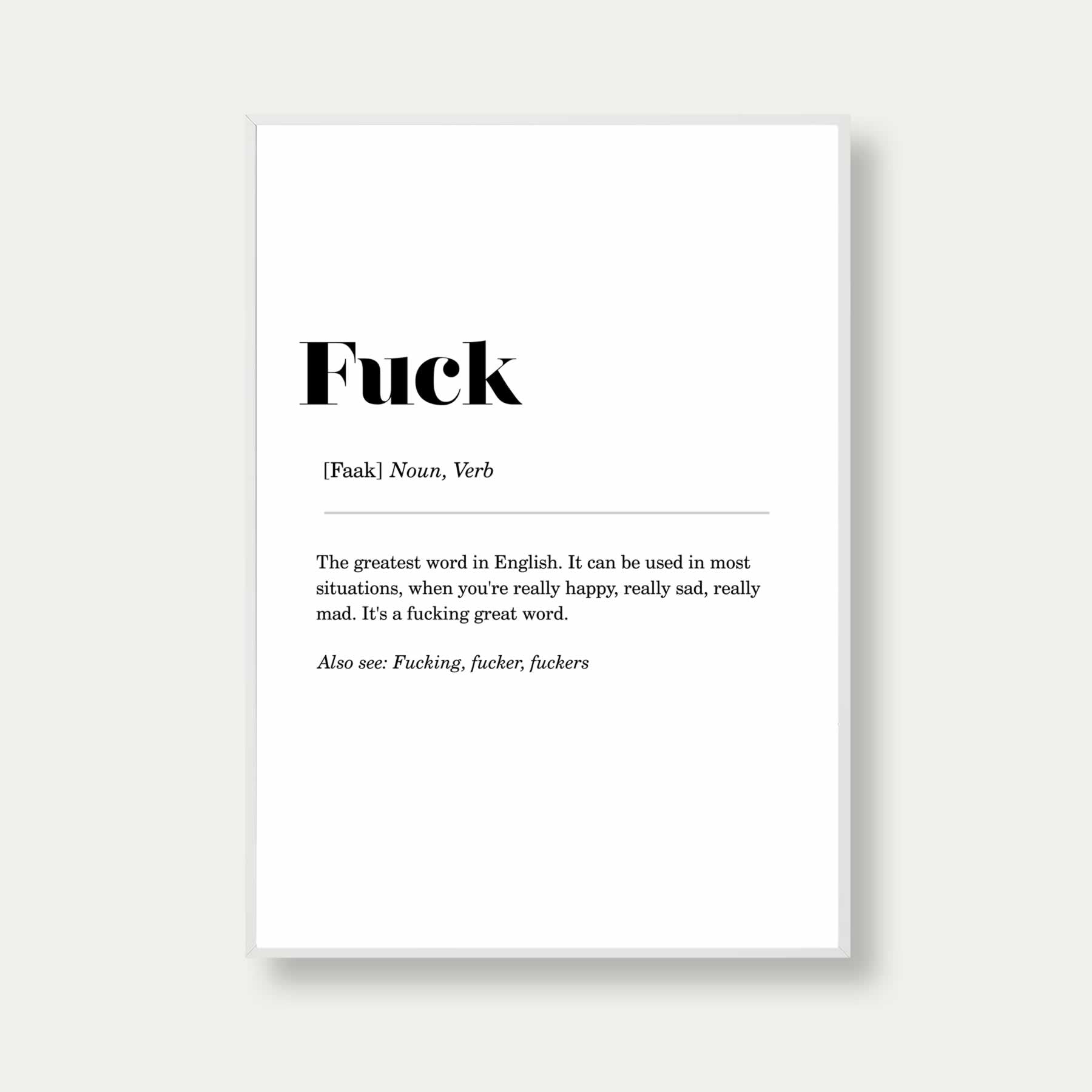 Fuck Definition Poster Print