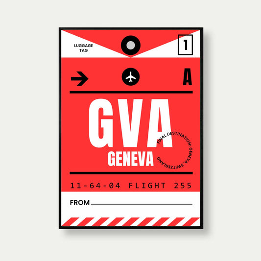 Geneva Luggage Tag Poster Print