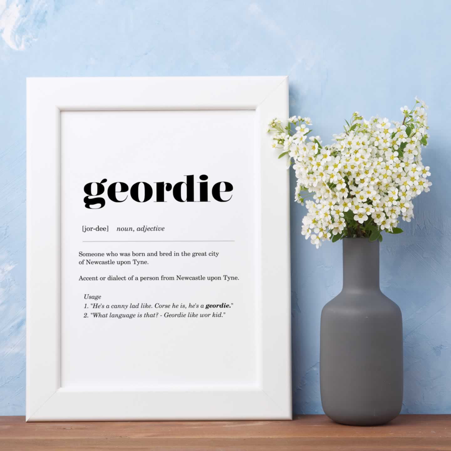 Geordie Definition Framed Print