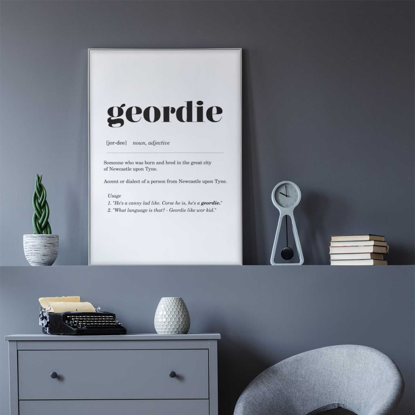 Geordie Definition Framed Poster