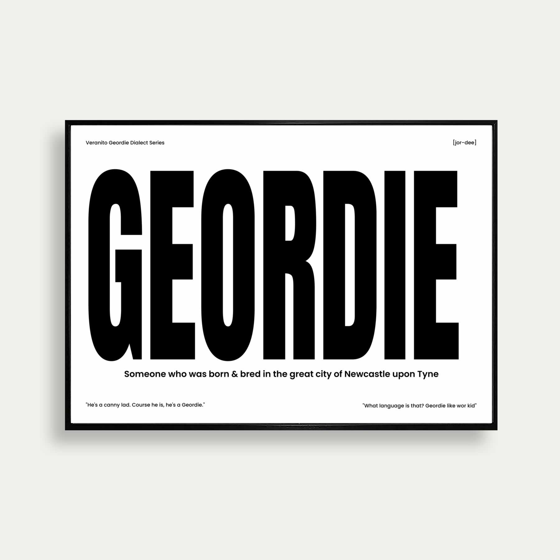 Geordie Dialect Wall Art Print