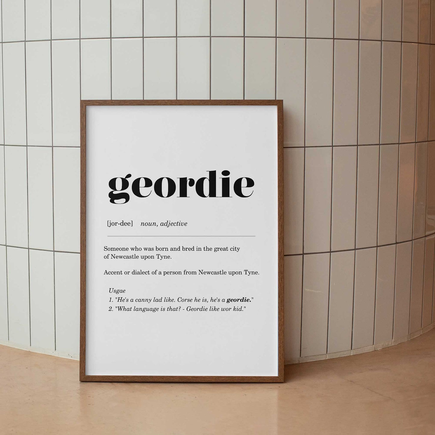 Geordie Definition Print For Home