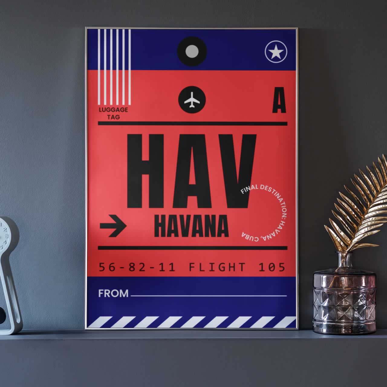 Havana Cuba Luggage Tag Travel Print