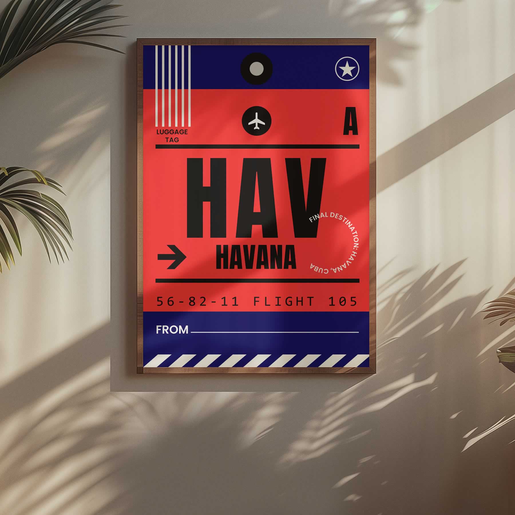 Havana Cuba Travel Luggage Tag Poster Print